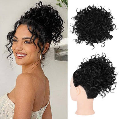 Hot saleShort and curly hairpiece Chignon with elasticated drawstring