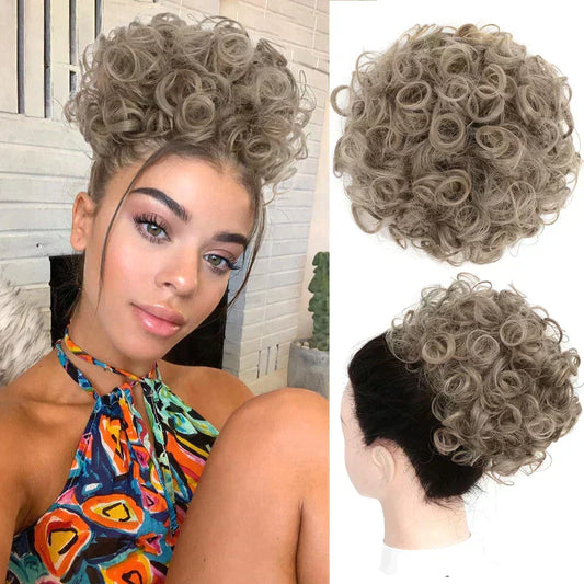 Hot saleShort and curly hairpiece Chignon with elasticated drawstring