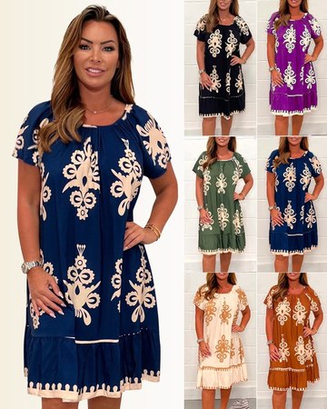💃Rochie geometrică cu gât pătrat