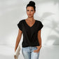 👚Tricou Elegant cu Mâneci Scurte și Decolteu în V