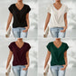 👚Tricou Elegant cu Mâneci Scurte și Decolteu în V