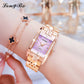 Biaotic@New ladies simple waterproof watch watch fashion square diamond set watch