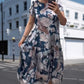 🌸Mare dimensiune primăvară și vară moda florale rochie lungă