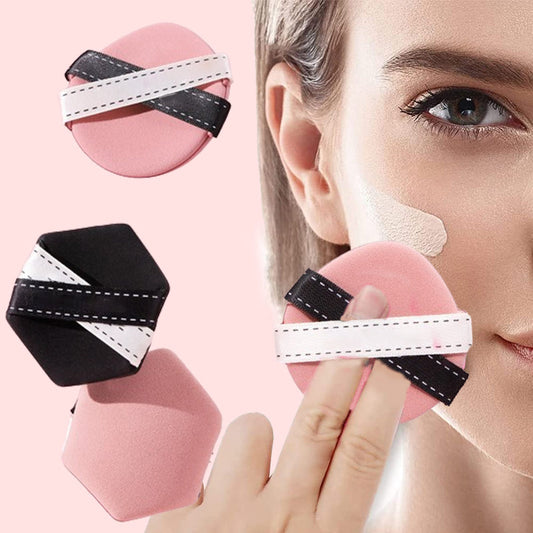 3pcs Hexagonal Double Side Powder Puffs Set