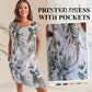 👗 Ofertă de Vară 🌸 Rochie Casual cu Imprimat și Buzunare