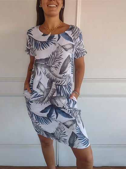 👗 Ofertă de Vară 🌸 Rochie Casual cu Imprimat și Buzunare