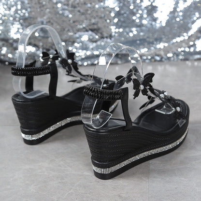 ✨2025 Vara Nou👡Sandale cu degete deschise decorate cu fluturi strălucitori