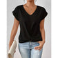 👚Tricou Elegant cu Mâneci Scurte și Decolteu în V