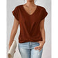 👚Tricou Elegant cu Mâneci Scurte și Decolteu în V