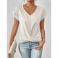 👚Tricou Elegant cu Mâneci Scurte și Decolteu în V