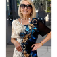👗 Doamnelor de vară florale imprimare rotund gât A-line rochie cu mânecă scurtă