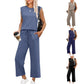 👗 Femeii vrac Top + pantaloni Set din două piese 🌿