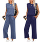 👗 Femeii vrac Top + pantaloni Set din două piese 🌿