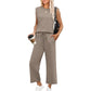 👗 Femeii vrac Top + pantaloni Set din două piese 🌿