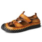 Bărbați respirabil tricot & Faux piele patchwork non-alunecare sandale amortizate