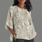 ✨Tricou lejer cu mâneci 3/4 cu imprimeu floral 3D