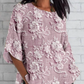 ✨Tricou lejer cu mâneci 3/4 cu imprimeu floral 3D