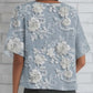 ✨Tricou lejer cu mâneci 3/4 cu imprimeu floral 3D