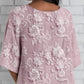 ✨Tricou lejer cu mâneci 3/4 cu imprimeu floral 3D