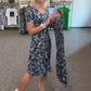 Rochie casual pentru femei, cu decolteu rotund și imprimeu floral