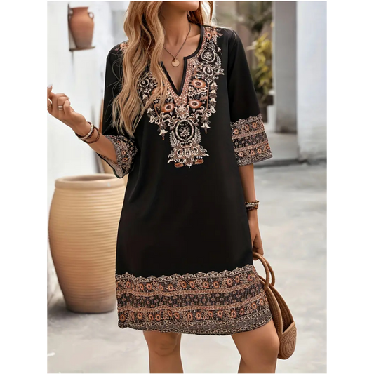 🌸Rochie elegantă imprimată cu decolteu în V