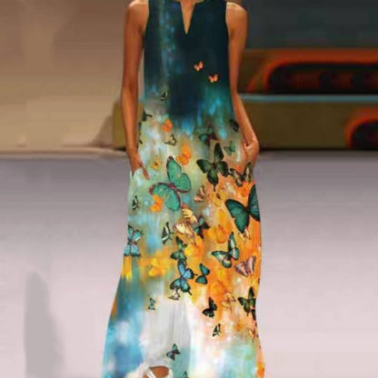 🔥Rochie Casual fără Mâneci cu Imprimeu pentru Femei
