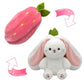 🍓🍓Strawberry Bunny Transformed into Little Rabbit🎀 Fruit Doll Plush Toy🐰🐰